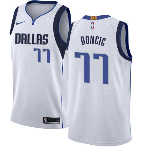 Mavs Luka Doncic #77 Elite 2024 Icon NBA Swingman Jersey White