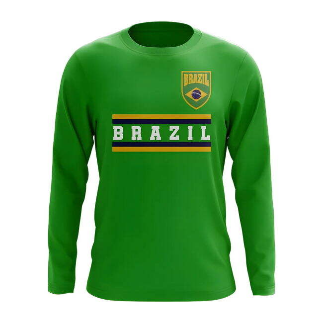 Brazil Core Football Country Long Sleeve T-Shirt (Green)