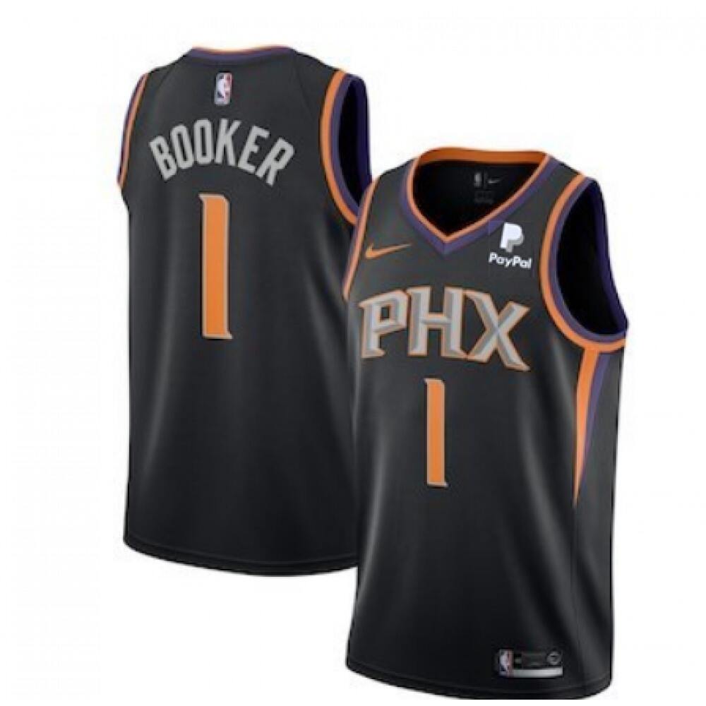 Collector's Item Performance Men's Suns #1 Devin Black Basketball Jersey