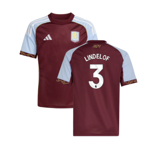 2025-2026 Aston Villa Home Shirt (Kids) (Lindelof 3)
