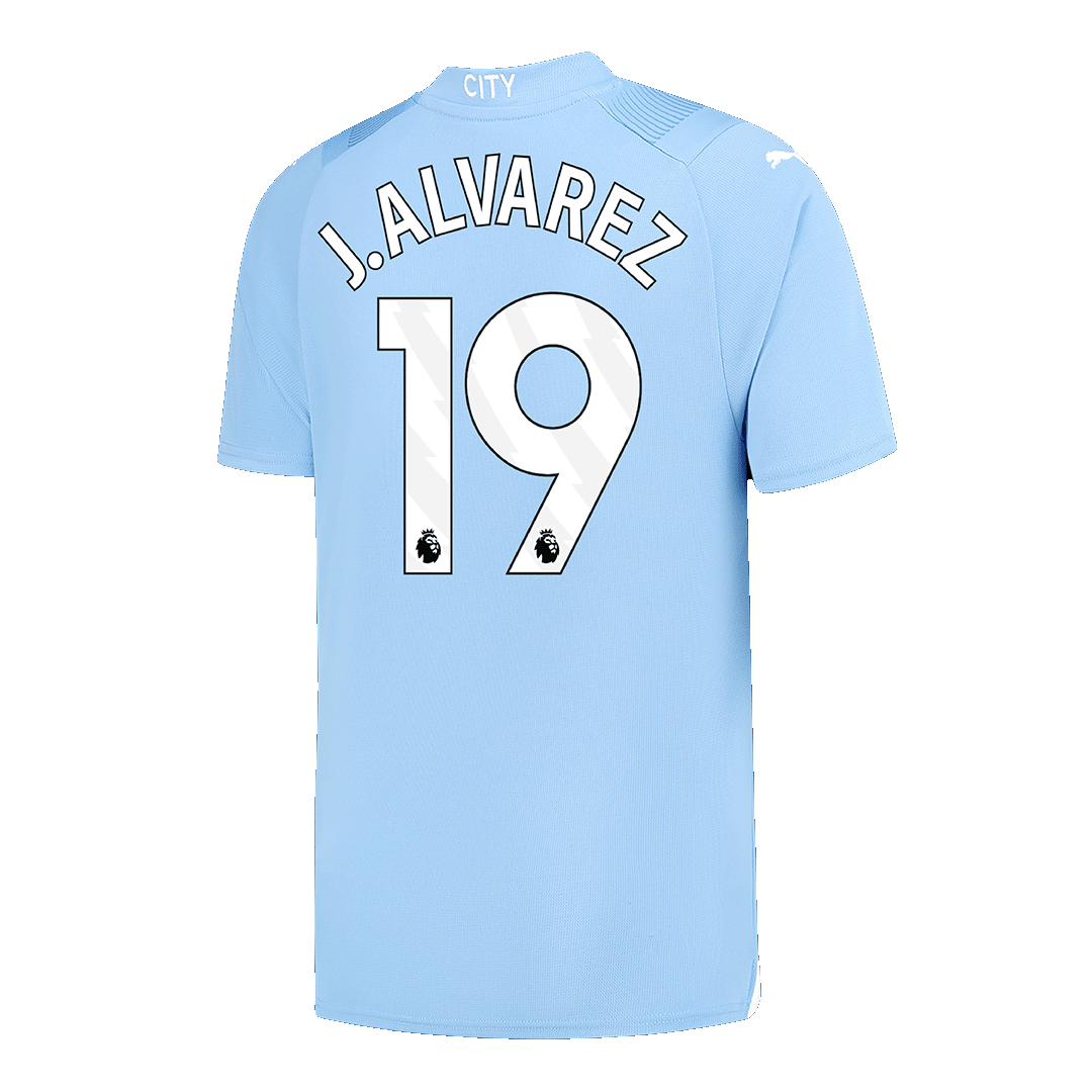 J.ALVAREZ #19 Manchester City Home Soccer Jersey 2023/24Authentic Kit