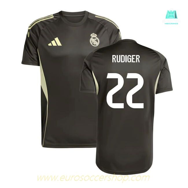 2025-2026 Real Madrid Training Jersey (Utility Grey) (Rudiger 22)