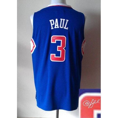 Revolution 30 Autographed Los Angeles Clippers #3 Chris Paul Blue Stitched NBA Jersey Mens