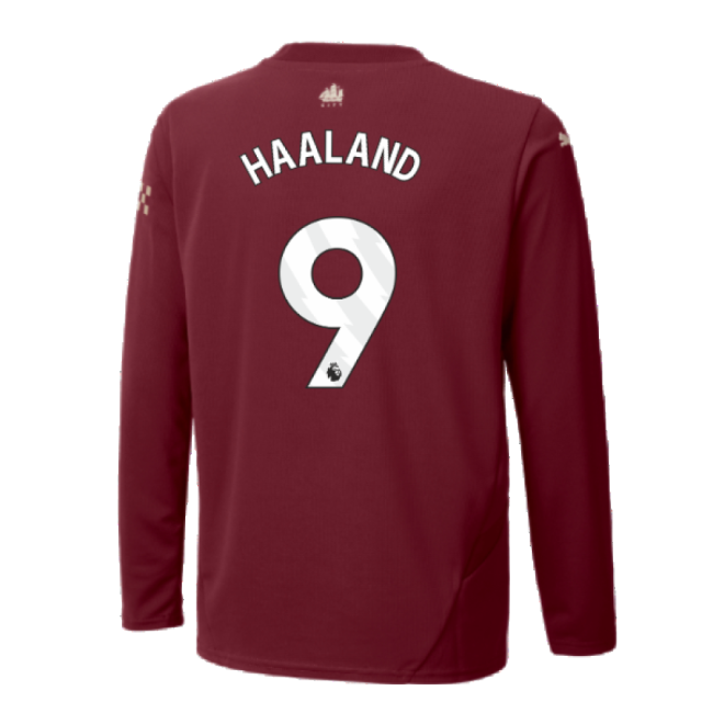 2024-2025 Man City Third Long Sleeve Shirt (Kids) (Haaland 9)