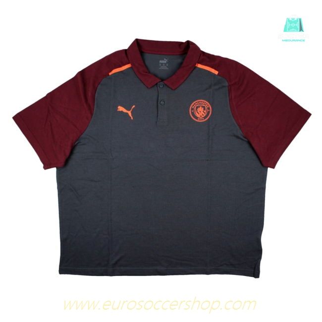 2023-2024 Man City Casuals Polo Shirt (Grey)