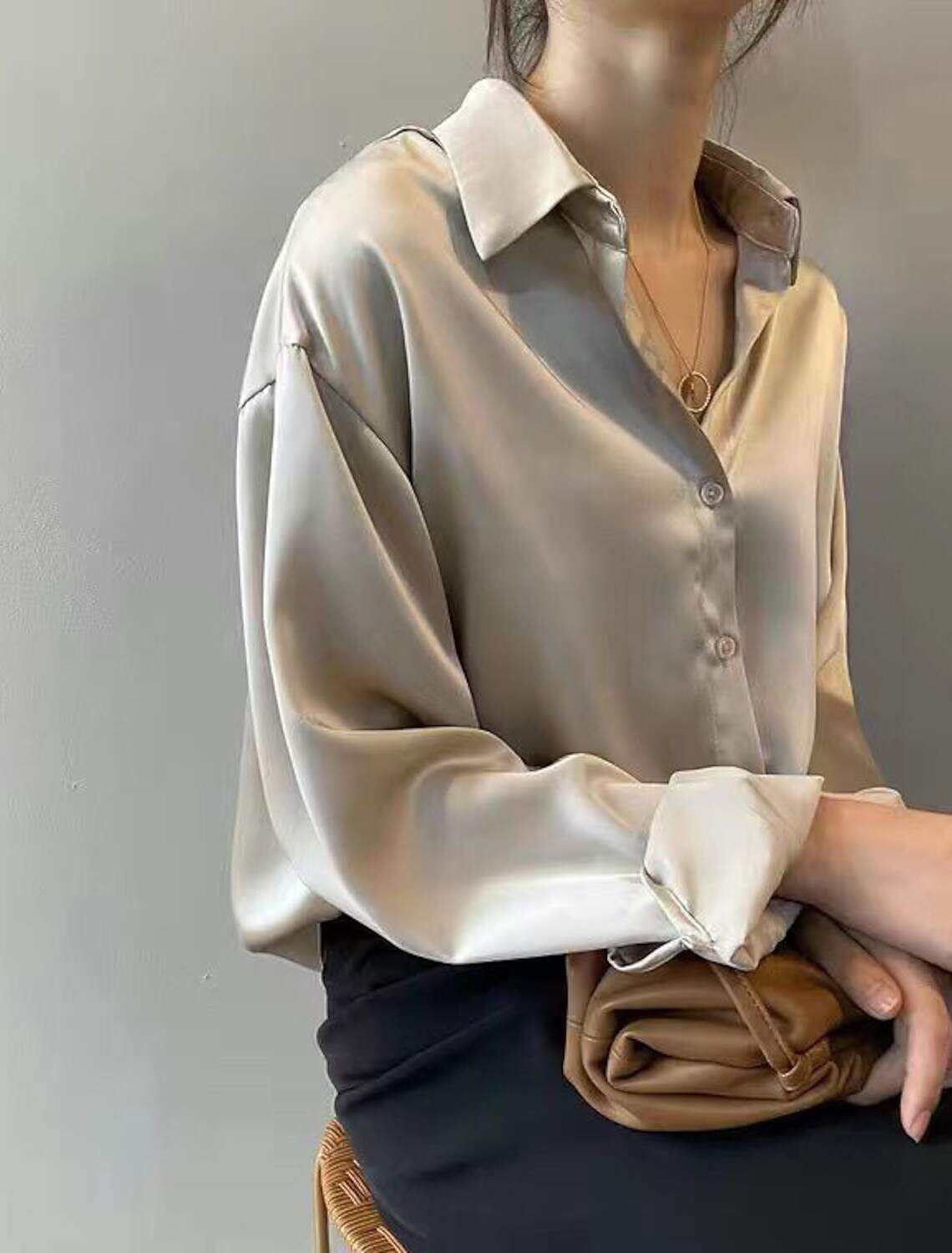 Shirt Blouse Women's Solid / Plain Color Button Office Daily Fashion Shirt Collar Regular Fit S
