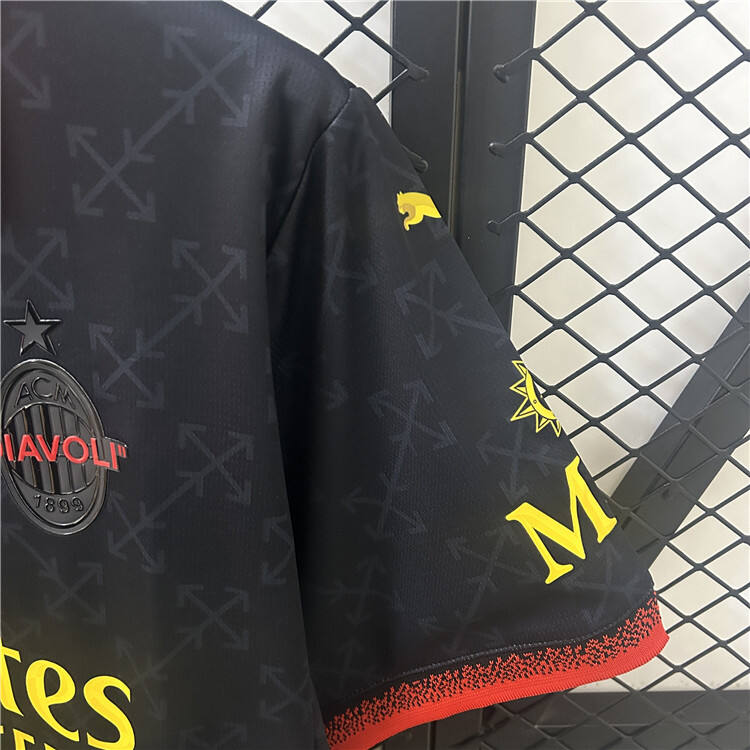 AC Milan X Off-White Shirt 2025 - Black - Official Replica 10033