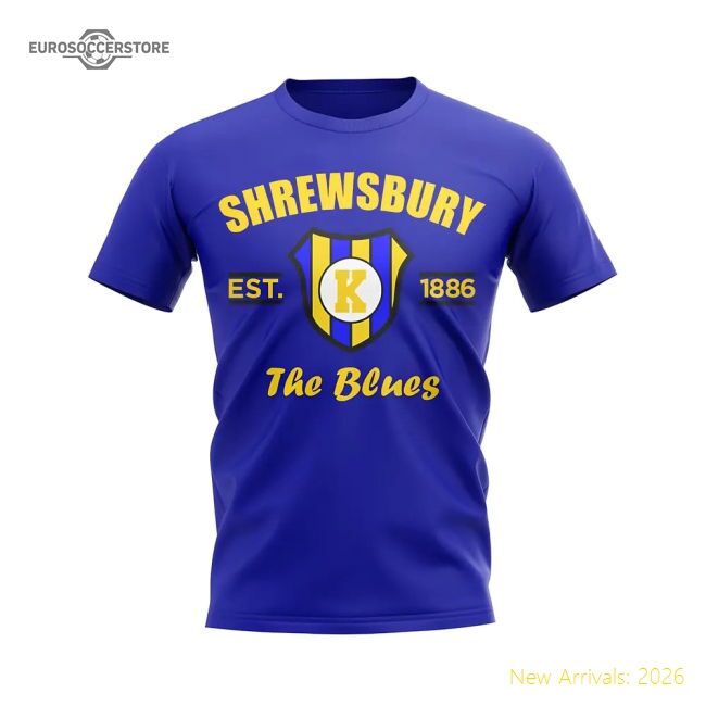 Shrewsbury Established Football T-shirt (blue) - Great Value