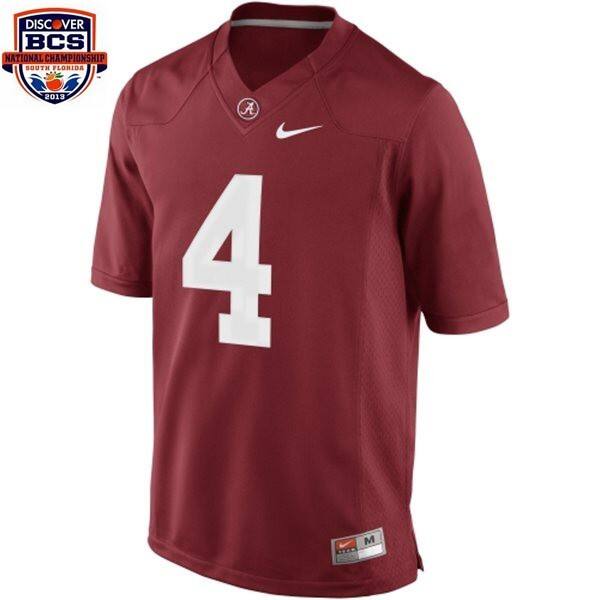 Men Alabama Crimson Tide Player #4 Premium Replica - Affordable