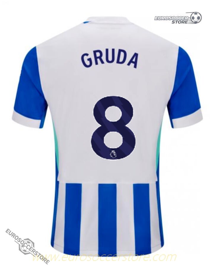 Brighton Hove Albion Home GRUDA 8 Jersey for the 25-26 Season