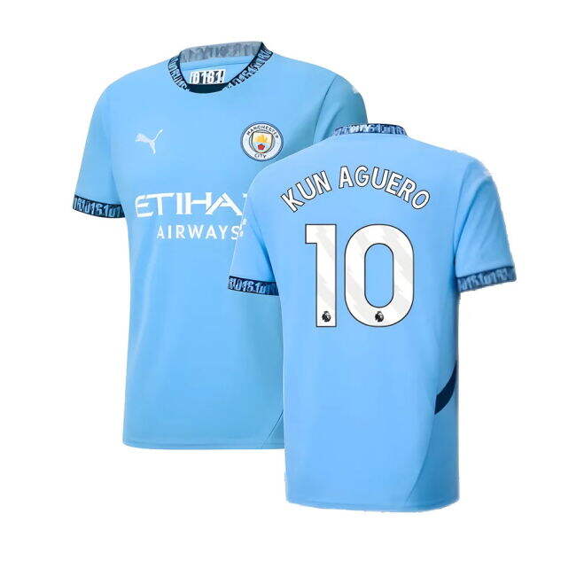 Value Pack Man City Aguero 10 2024-2025 Man City Home Shirt (Kun Ag...