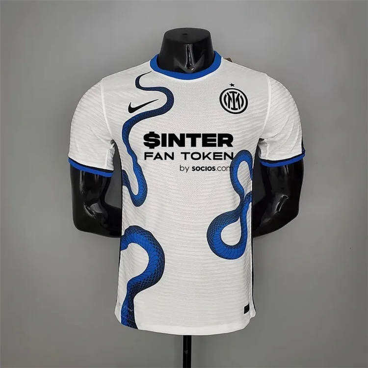 Inter Milan 21-22 Away White Snake Soccer Jersey Football Shirt