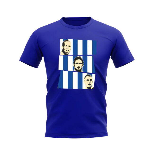 Drogba Lampard Terry Chelsea Trio T-Shirt (Royal Blue)