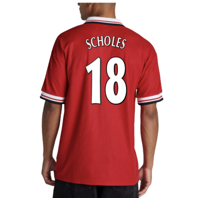 1998-2000 Man Utd Retro Home Kit (Scholes 18)