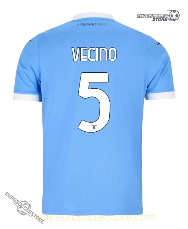 Lazio's 25-26 Home Jersey featuring VECINO with the number 5