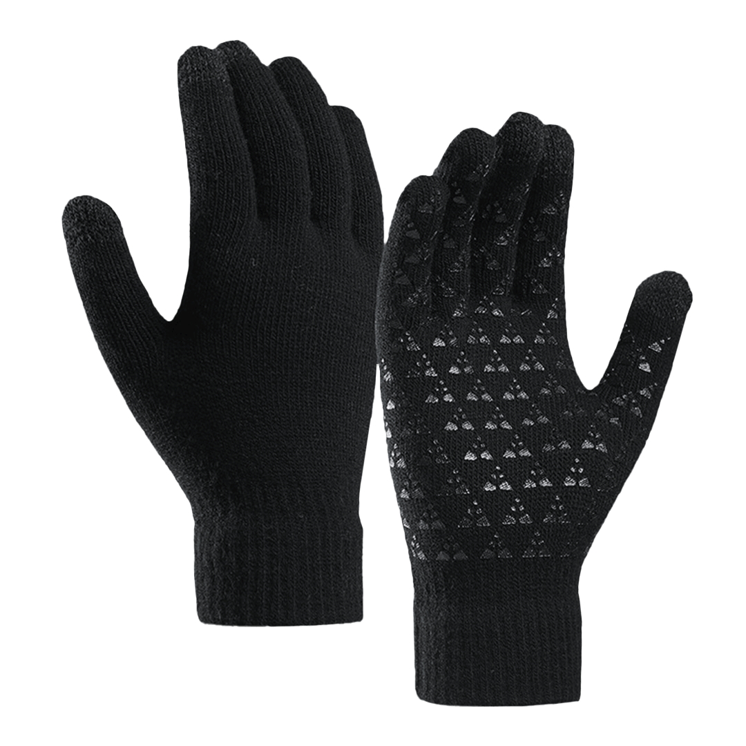 1 Pcs Knitted warm wool touch screen gloves Black Authentic Kit