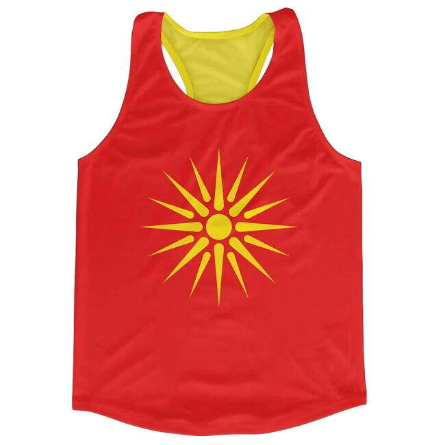 Macedonia Flag Running Vest Euro Authentic Worldcup Worldcup