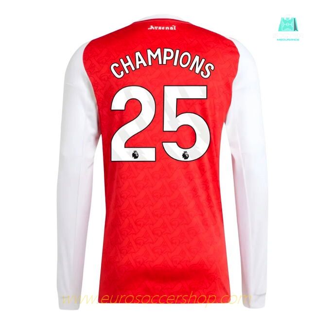 2025-2026 Arsenal Long Sleeve Home Shirt (Champions 25)