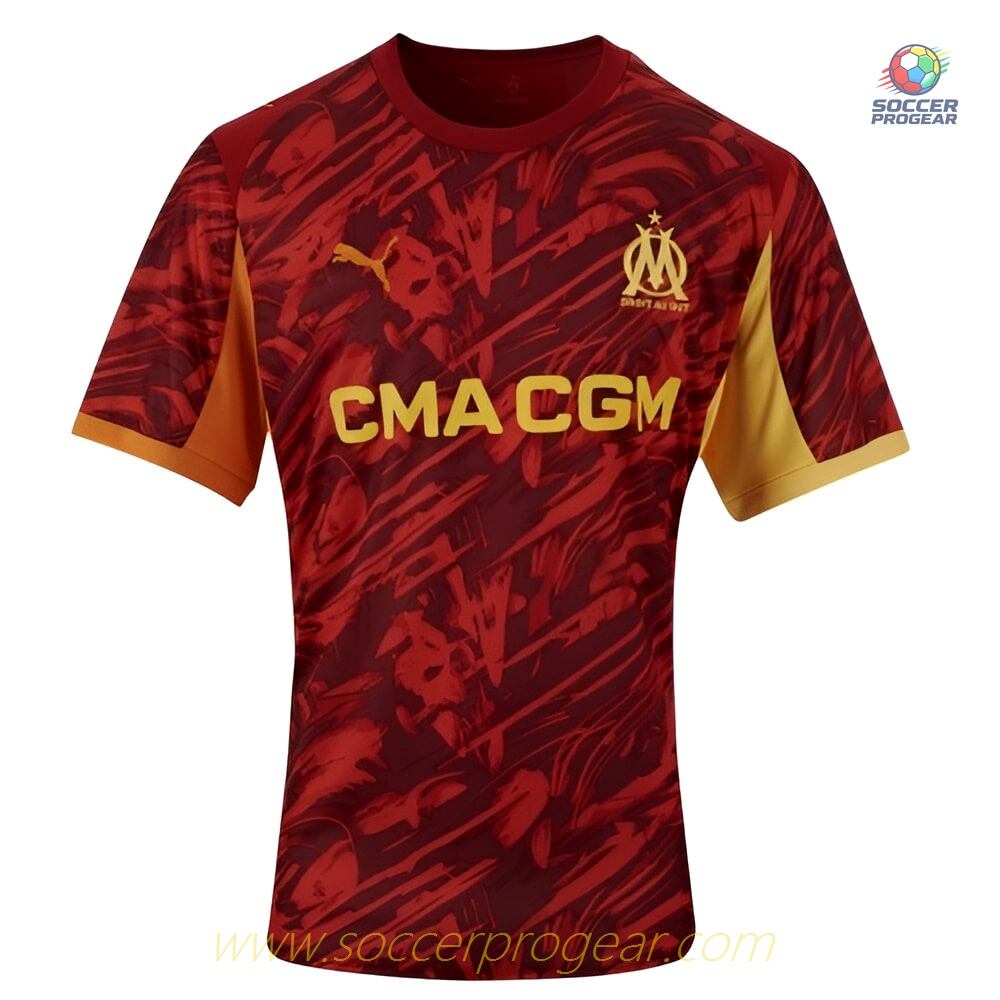 OM Ligue 1 2025-2026 Season Red Goalkeeper Soccer Team Shirt
