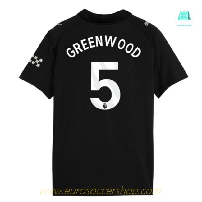2025-2026 Man City Away Shirt (Kids) (Greenwood 5)