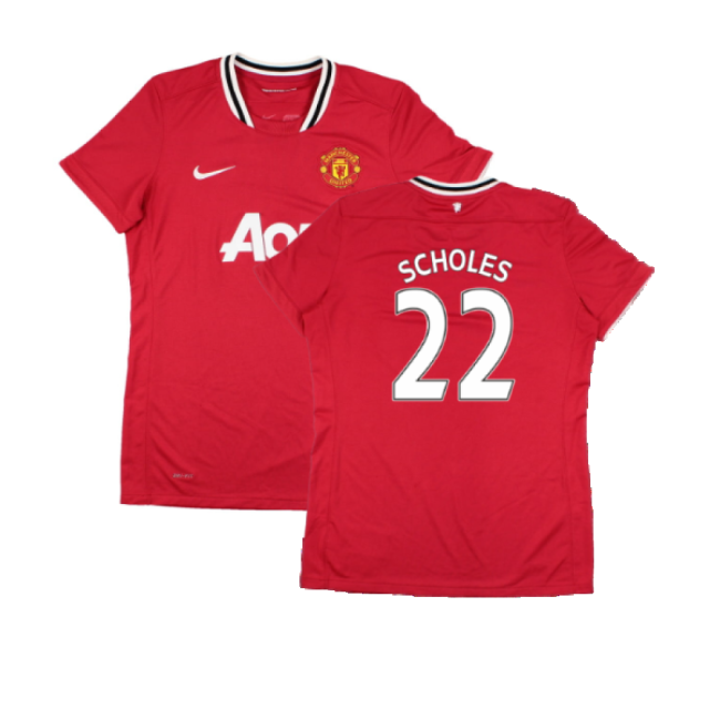 Football Home Shirt Womens Very Good M Scholes #22 Official Licens...