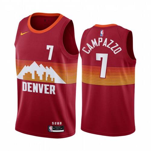 DEN #7 Facundo Campazzo Durable 2020 City NBA Jersey - Red Swingman