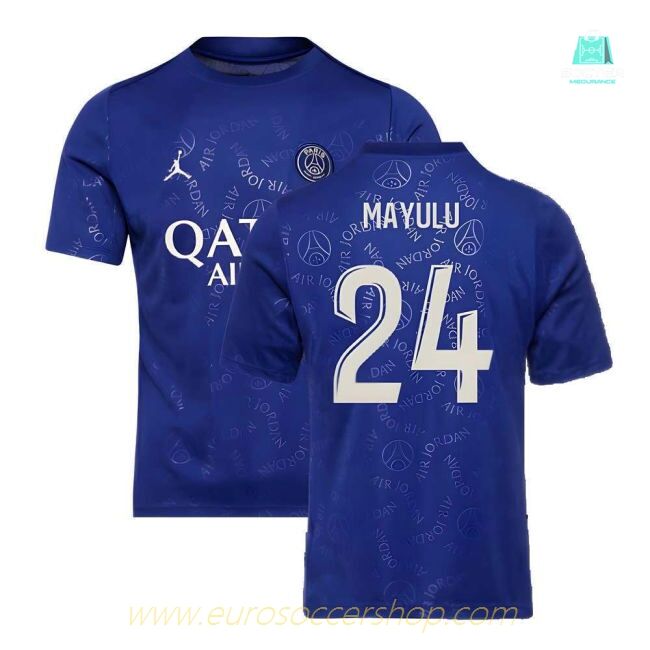 2024-2025 PSG Academy Pro Fourth Pre-Match Top (Blue) (Mayulu 24)