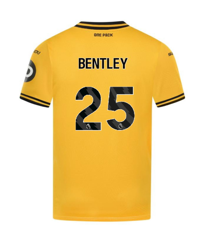 Bentley 25 Home Jersey for Wolverhampton Wanderers 24-25 Season