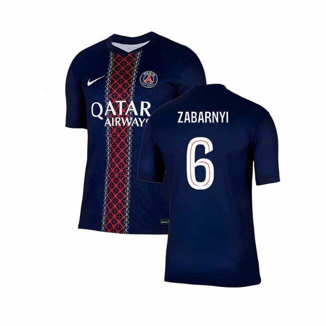 PSG 2025-2026 Home Football Kit (Zabarnyi 6) | Elite | High Quality