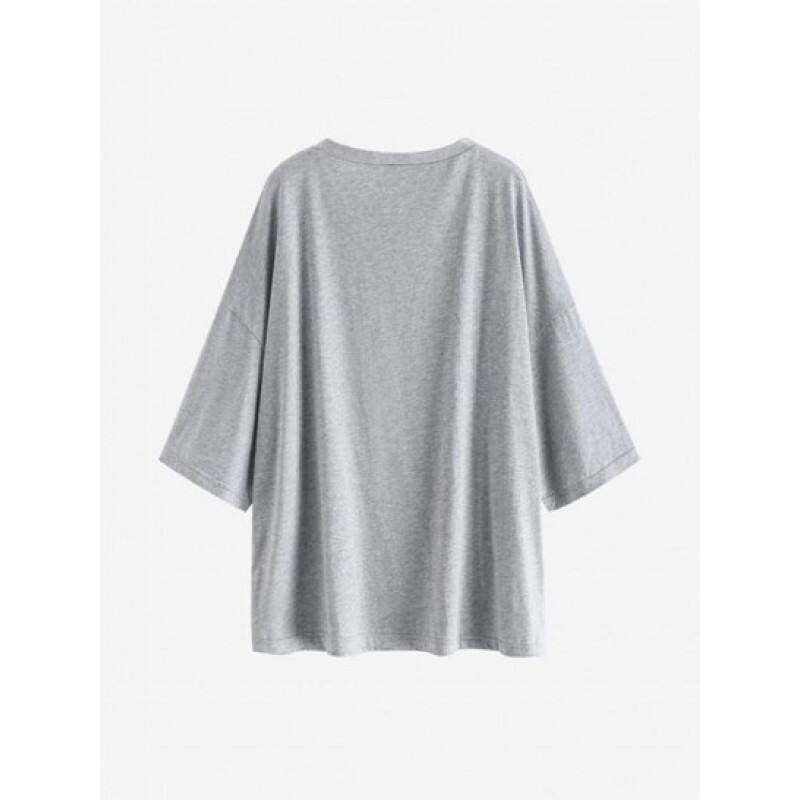 Sketch Flower Oversized Drop Shoulder Boyfriend Tee DD9093