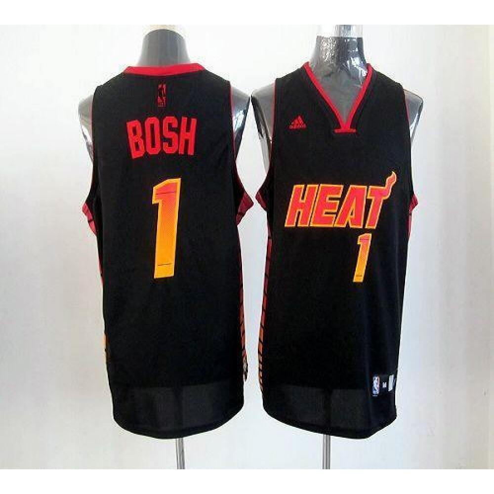 Heat #1 Chris Bosh Black Stitched NBA Vibe Jersey