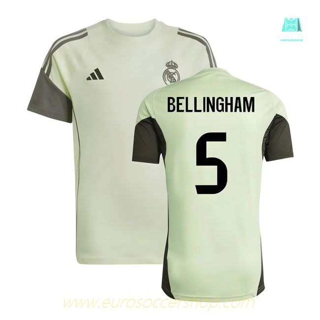 2025-2026 Real Madrid Training Tee (Almost Lime) - Kids (Bellingham 5)