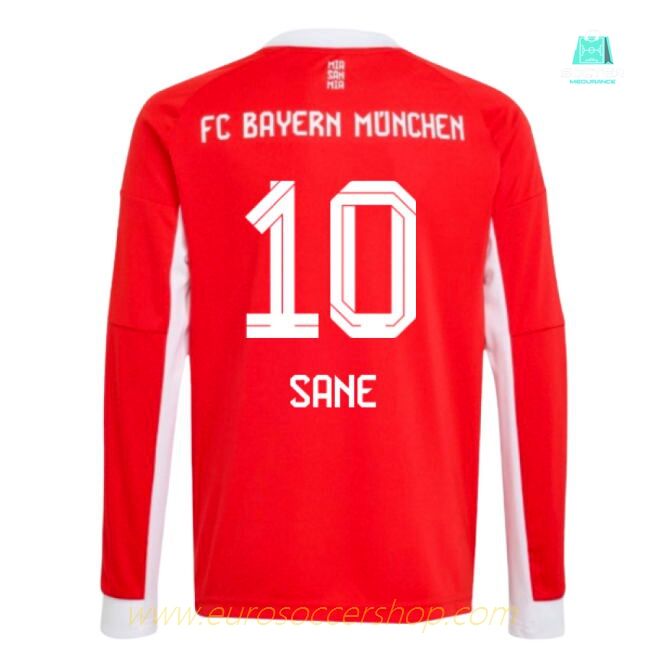 2025-2026 Bayern Munich Long Sleeve Home Shirt (Kids) (Sane 10)