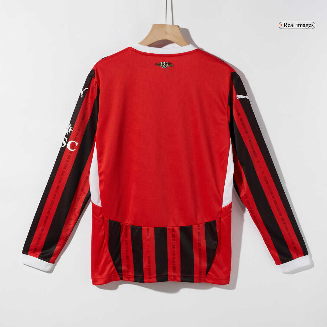 AC Milan Home Long Sleeve  Soccer Jersey 2024/25 Authentic Kit