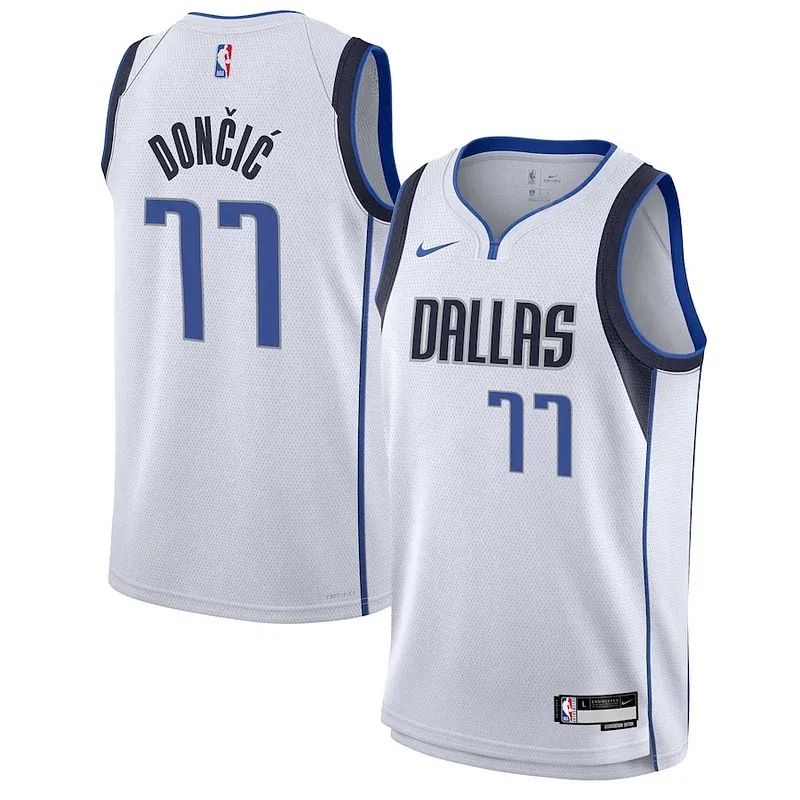 Luka Dončić DAL Performance Basketball Jersey - White - Fan Favorite
