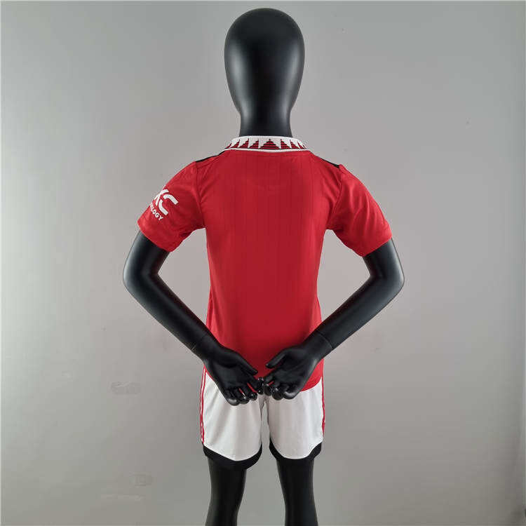 Kids Manchester United 2223 Home Red Soccer Kit ShirtShorts -