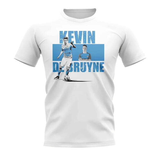 Stylish Kevin De Bruyne Player Collage T-Shirt (White) for Training...