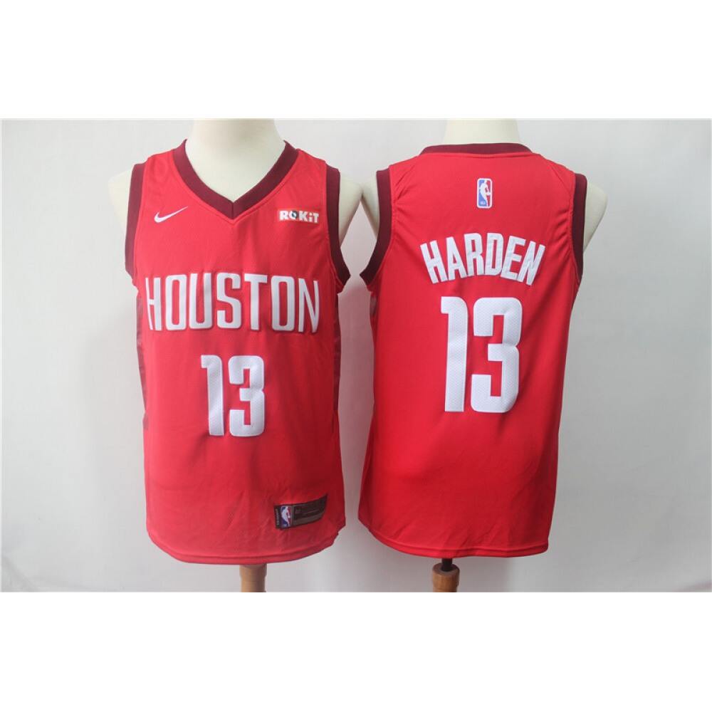 Pro Grade James Harden13 Houston Rockets Jersey Red - - Basketball Fan Gear