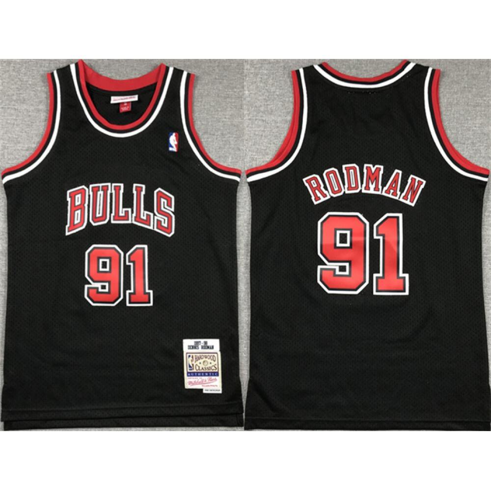 91 Chicago Bulls Jersey Black - - NBA Collection