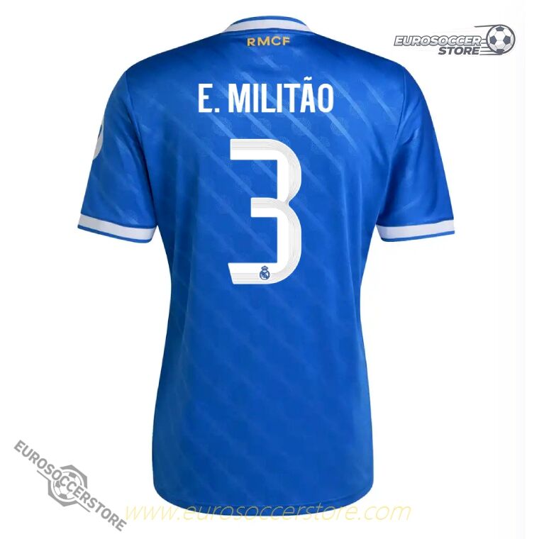 Real Madrid Third Jersey 25-26, worn by E. MILITÃO with the number 3.
