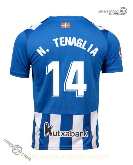 Deportivo Alavés Home Jersey 25-26, featuring N. TENAGLIA with the number 14 on it.
