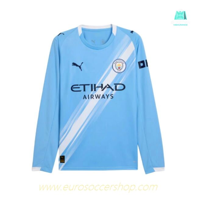 2025-2026 Man City Long Sleeve Home Shirt (Reijnders 4)