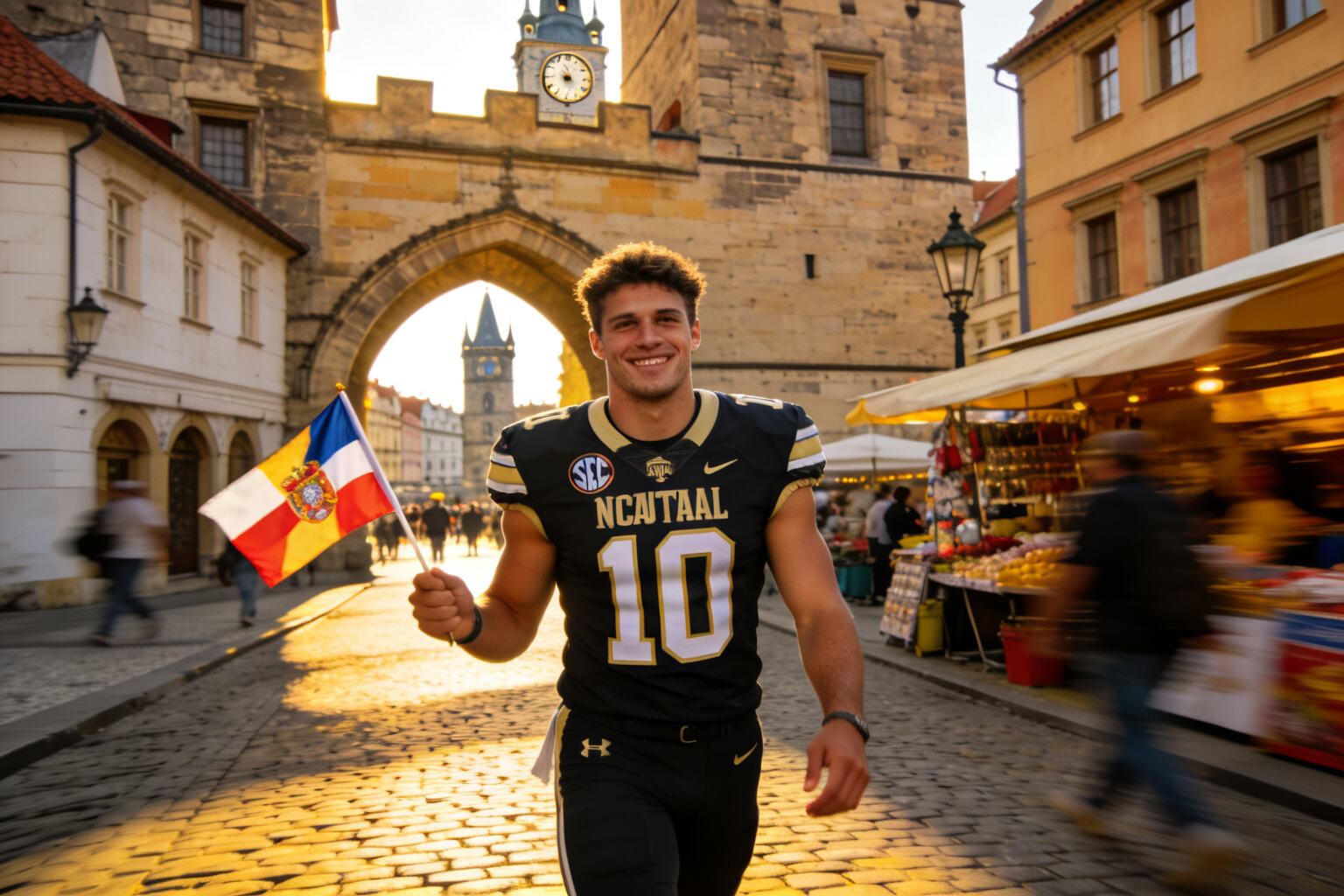 German tight end,British punter,NCAA team apparel