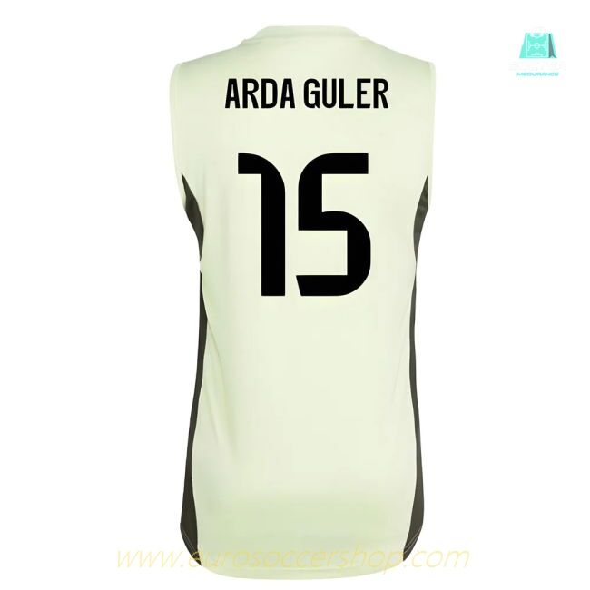 2025-2026 Real Madrid Sleeveless Training Jersey (Almost Lime) (Arda Guler 15)