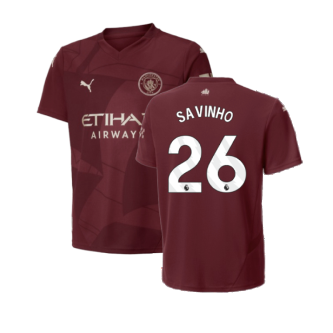 2024-20 Man City Third Football Jersey Savinho Printing M S Kids