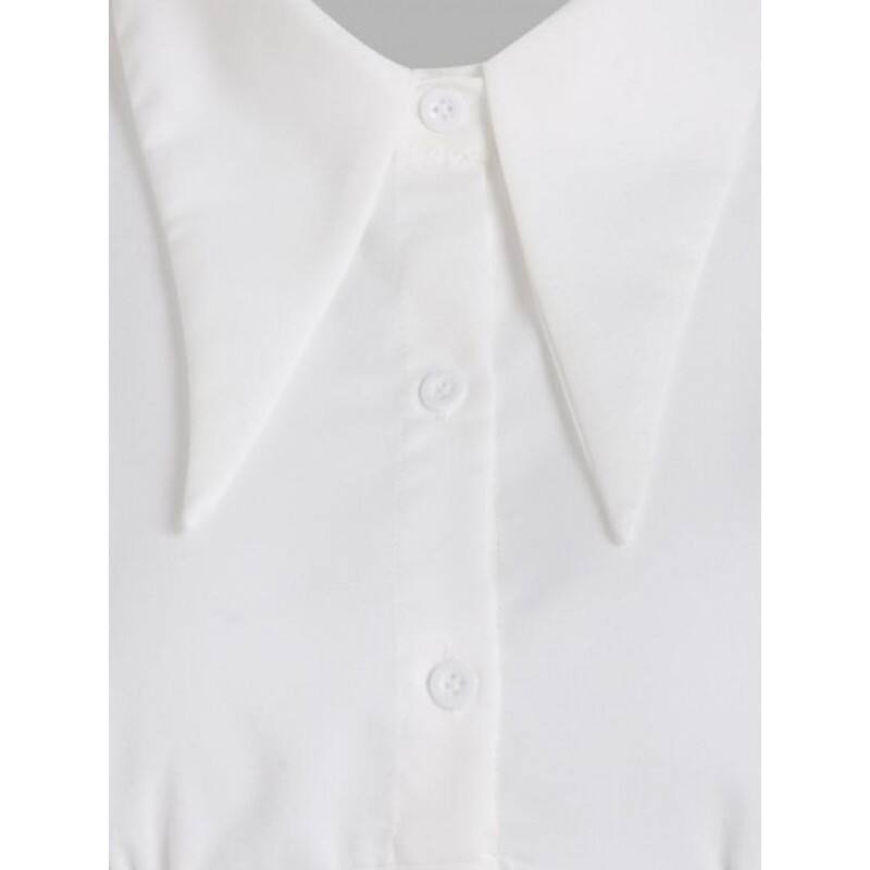 Dog Ear Collar Puff Sleeve Corset Style Shirt FC9960