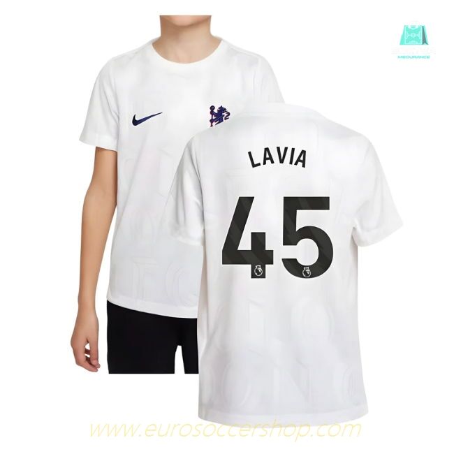 2025-2026 Chelsea Pre-Match Shirt (White) - Kids (Lavia 45)