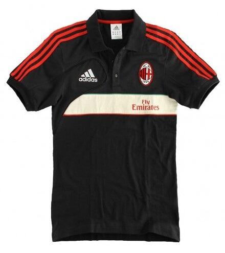 Official Elite Durable AC Milan Black Core Polo T-Shirt Replica