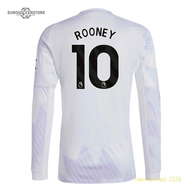 Premium 2025-2026 Man Utd Long Sleeve Away Shirt (rooney 10)