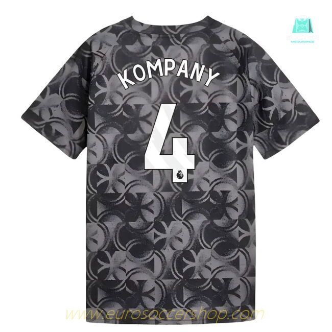 2025-2026 Man City Warm Up Jersey (Black) - Kids (Kompany 4)